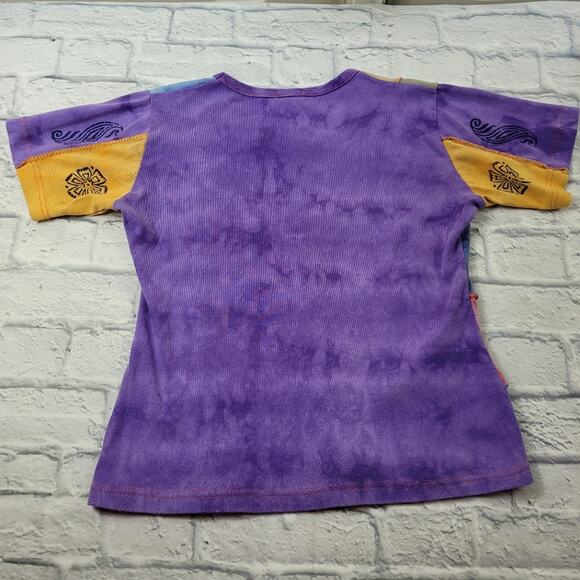 Rising International Tie Dye Patchwork T-shirt size Large - Picture 4 of 10